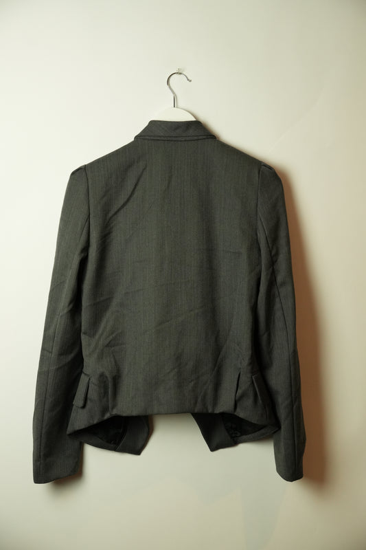 Malene Birger Herringbone Stripw Cowl Neck Assymetrical Blazer