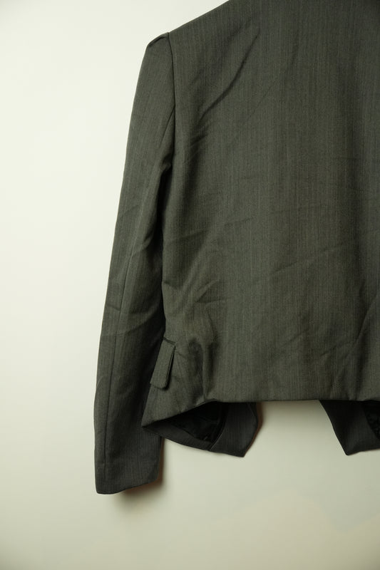 Malene Birger Herringbone Stripw Cowl Neck Assymetrical Blazer