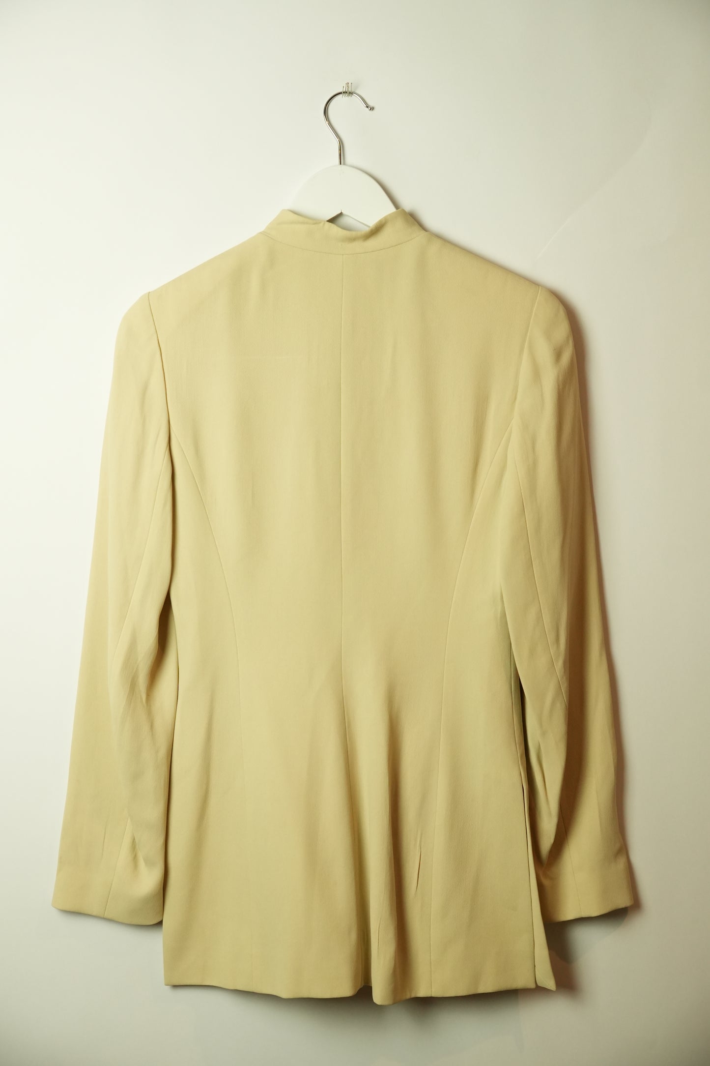 Kenzo Cream Mandarin Collar Button Down Blazer Sz 36