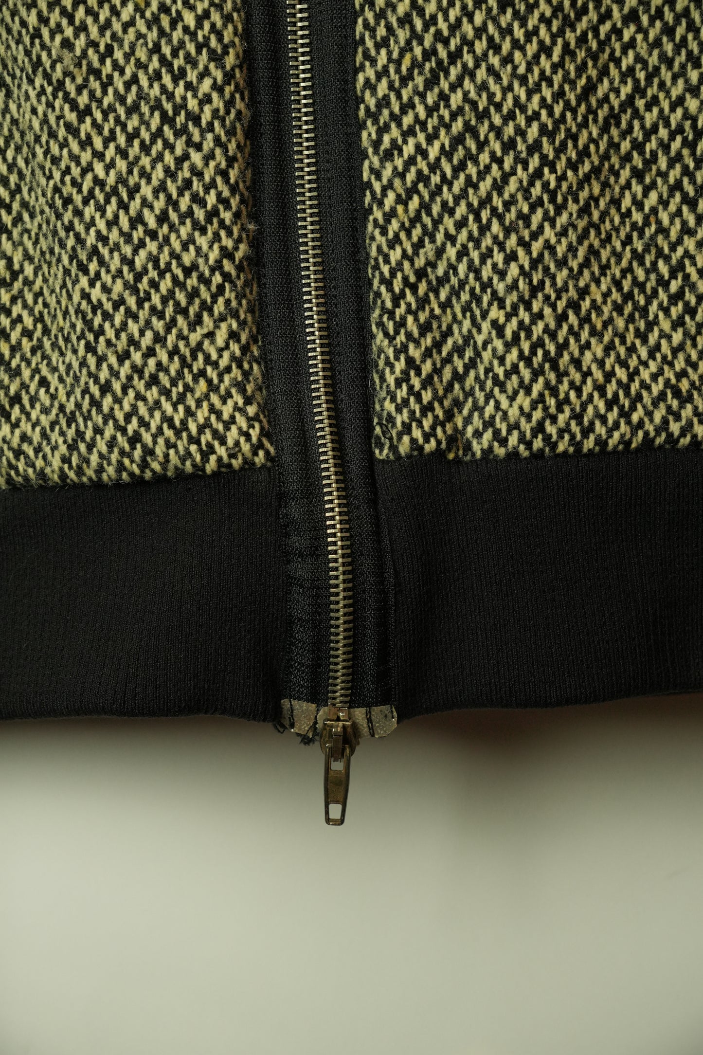 Costume National Tweed Wool Mock Neck Trim Jacket