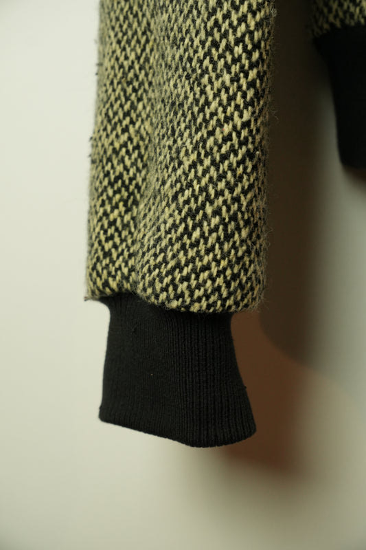 Costume National Tweed Wool Mock Neck Trim Jacket