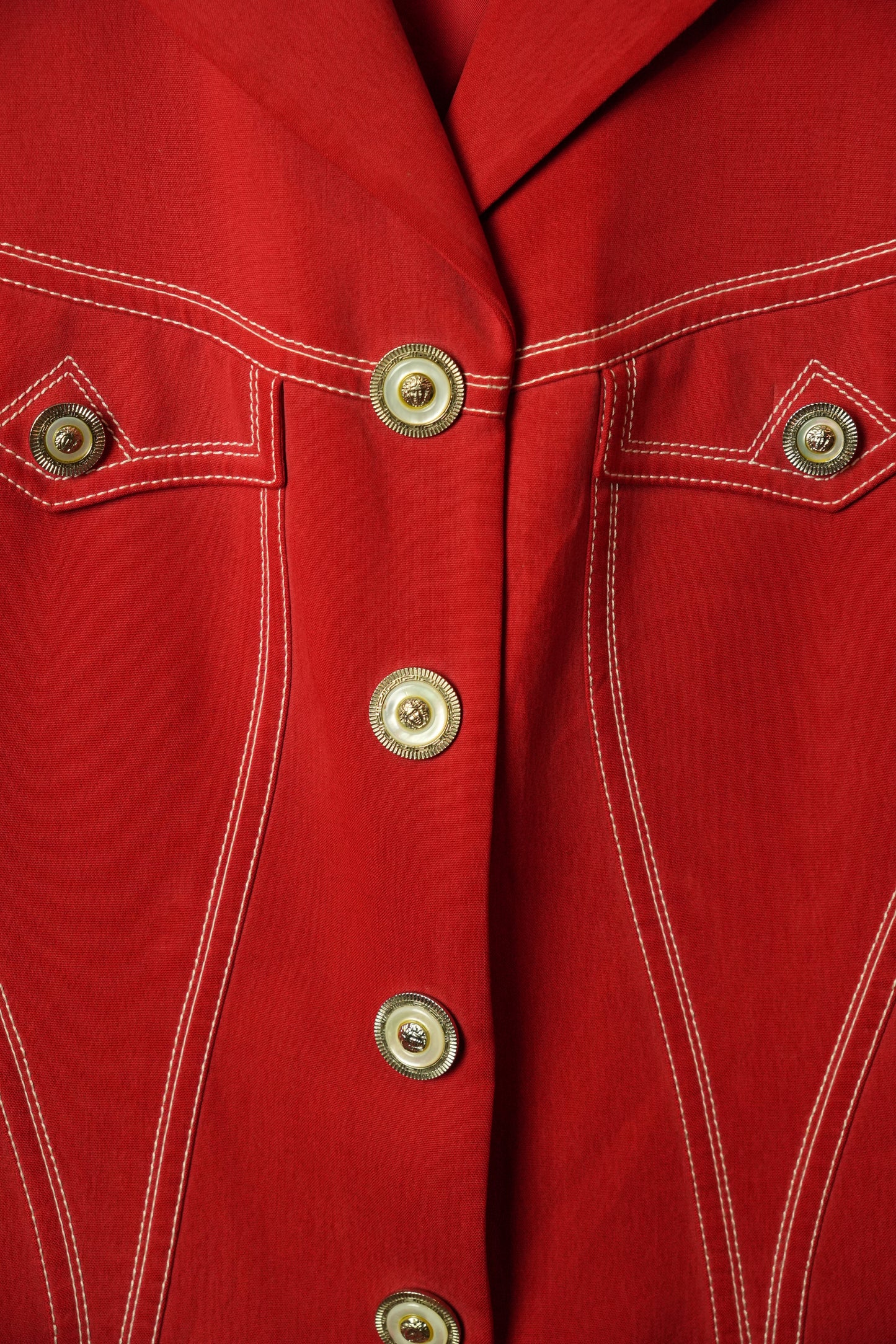 Gianni Versace Western 100% Silk Contrast Stitch Blazer