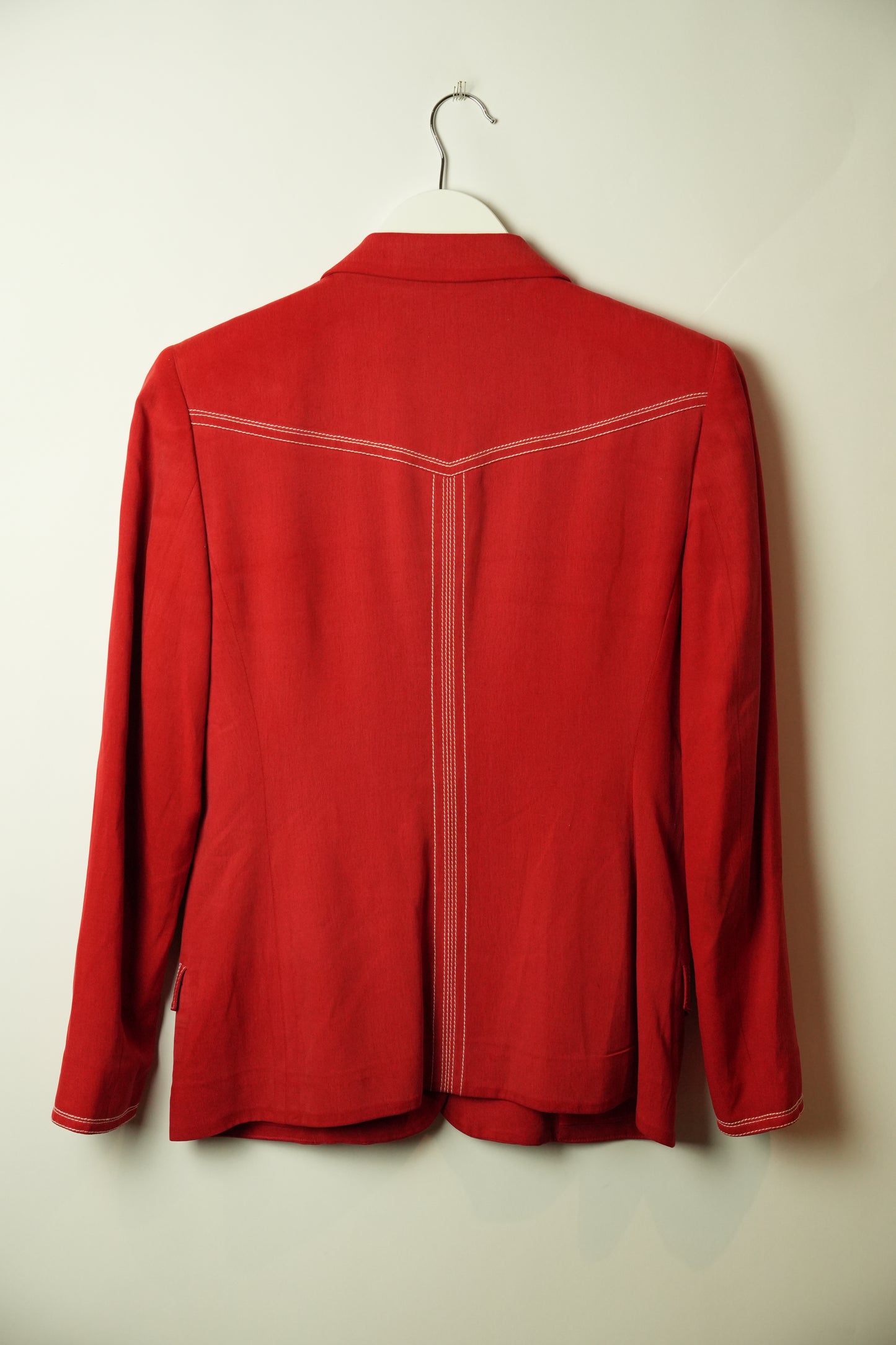 Gianni Versace Western 100% Silk Contrast Stitch Blazer