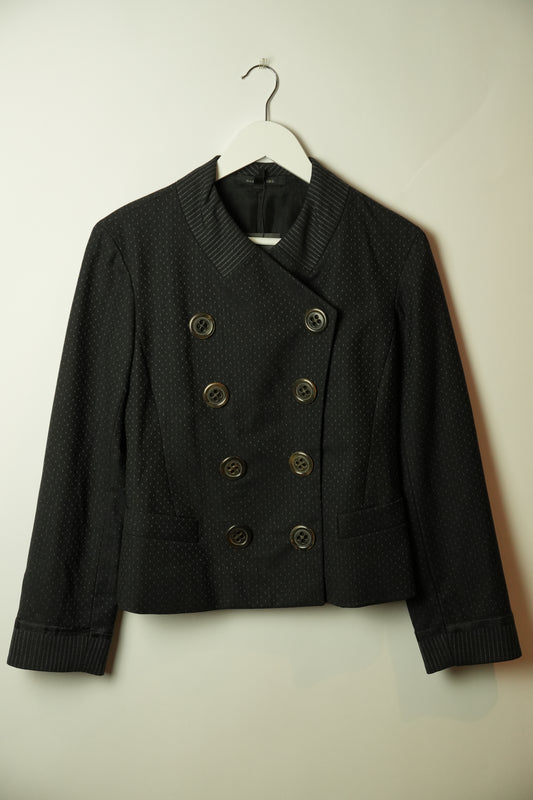 Marc Jacobs Double Breasted Collarless Big Button Dot Blazer