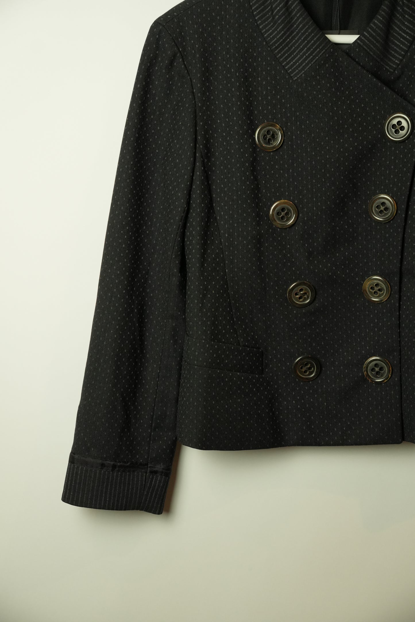 Marc Jacobs Double Breasted Collarless Big Button Dot Blazer