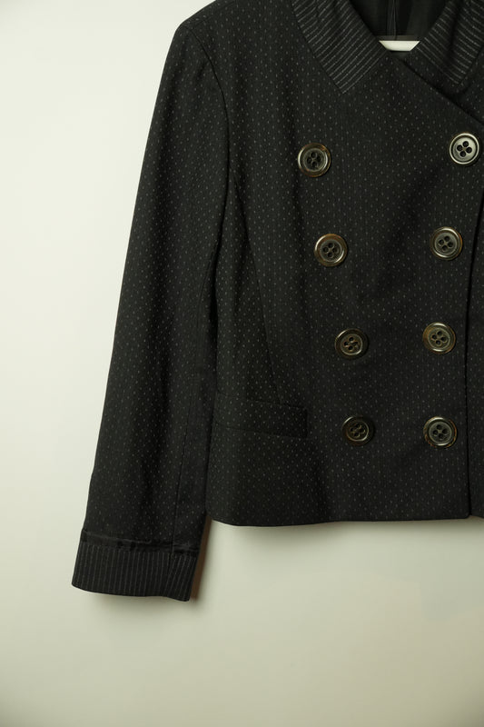 Marc Jacobs Double Breasted Collarless Big Button Dot Blazer
