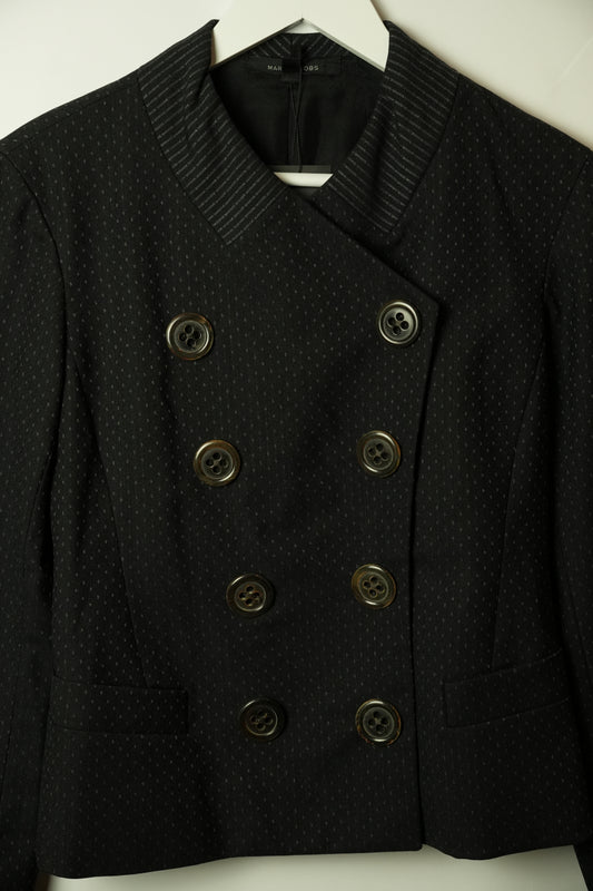 Marc Jacobs Double Breasted Collarless Big Button Dot Blazer