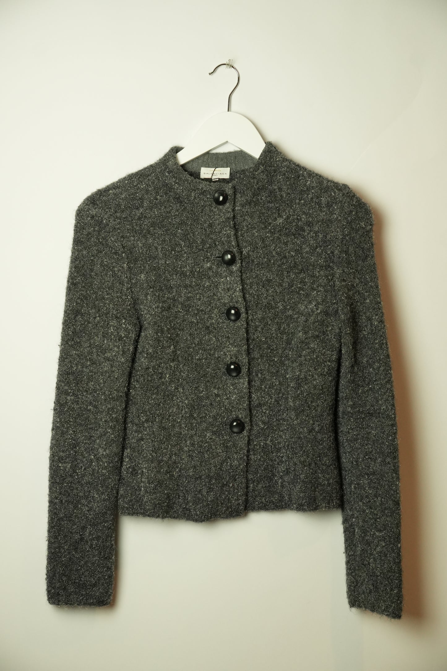 Balenciaga Wool Grey Button Down Cardigan