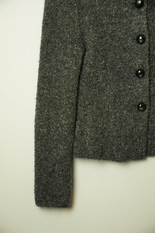 Balenciaga Wool Grey Button Down Cardigan