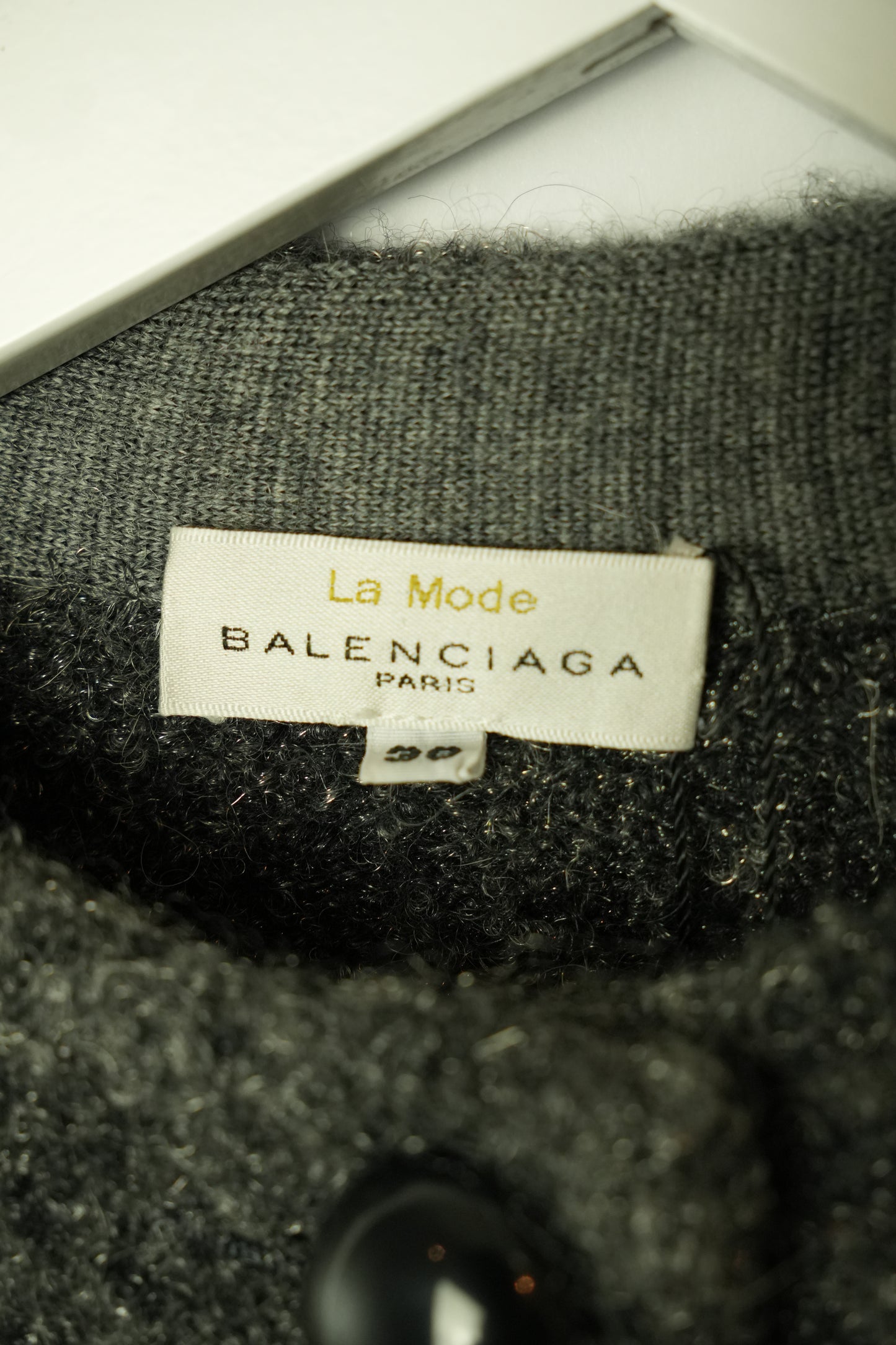 Balenciaga Wool Grey Button Down Cardigan