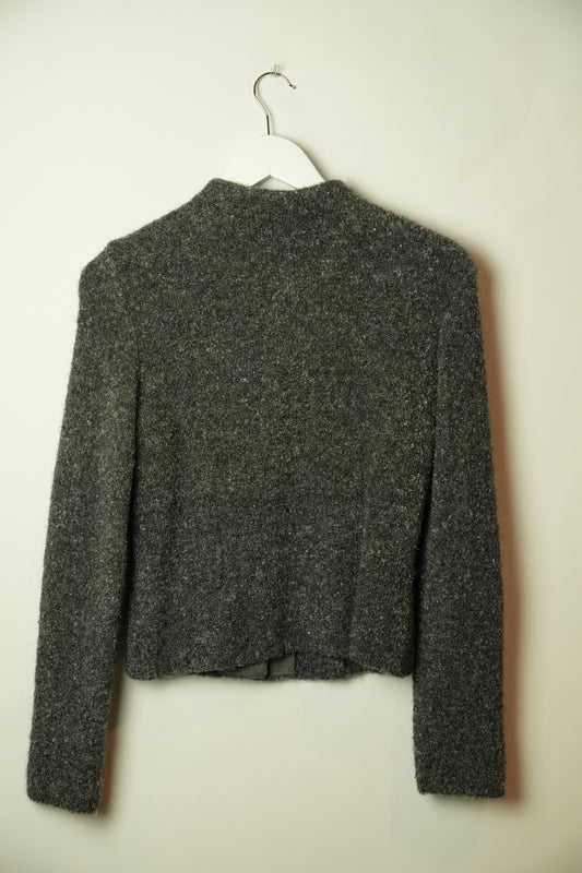 Balenciaga Wool Grey Button Down Cardigan