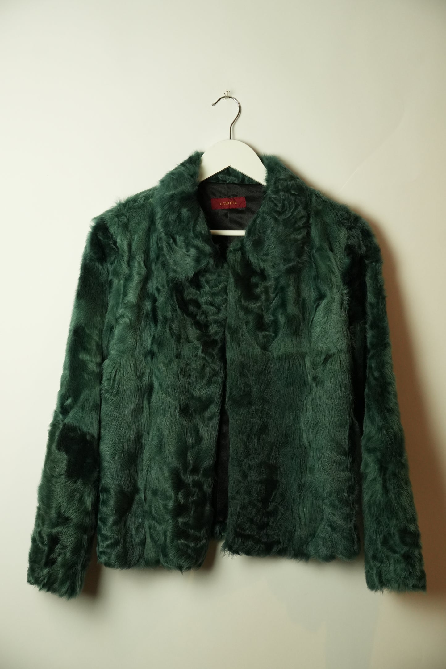 Loritti Green Lamb Leather Fur Jacket