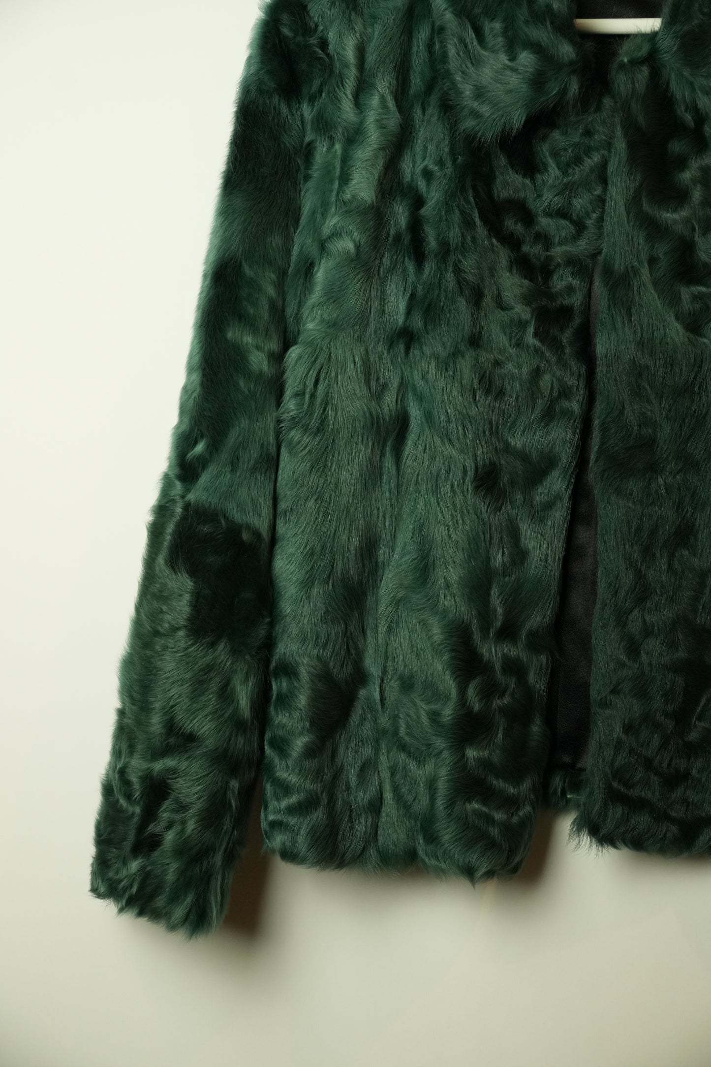 Loritti Green Lamb Leather Fur Jacket