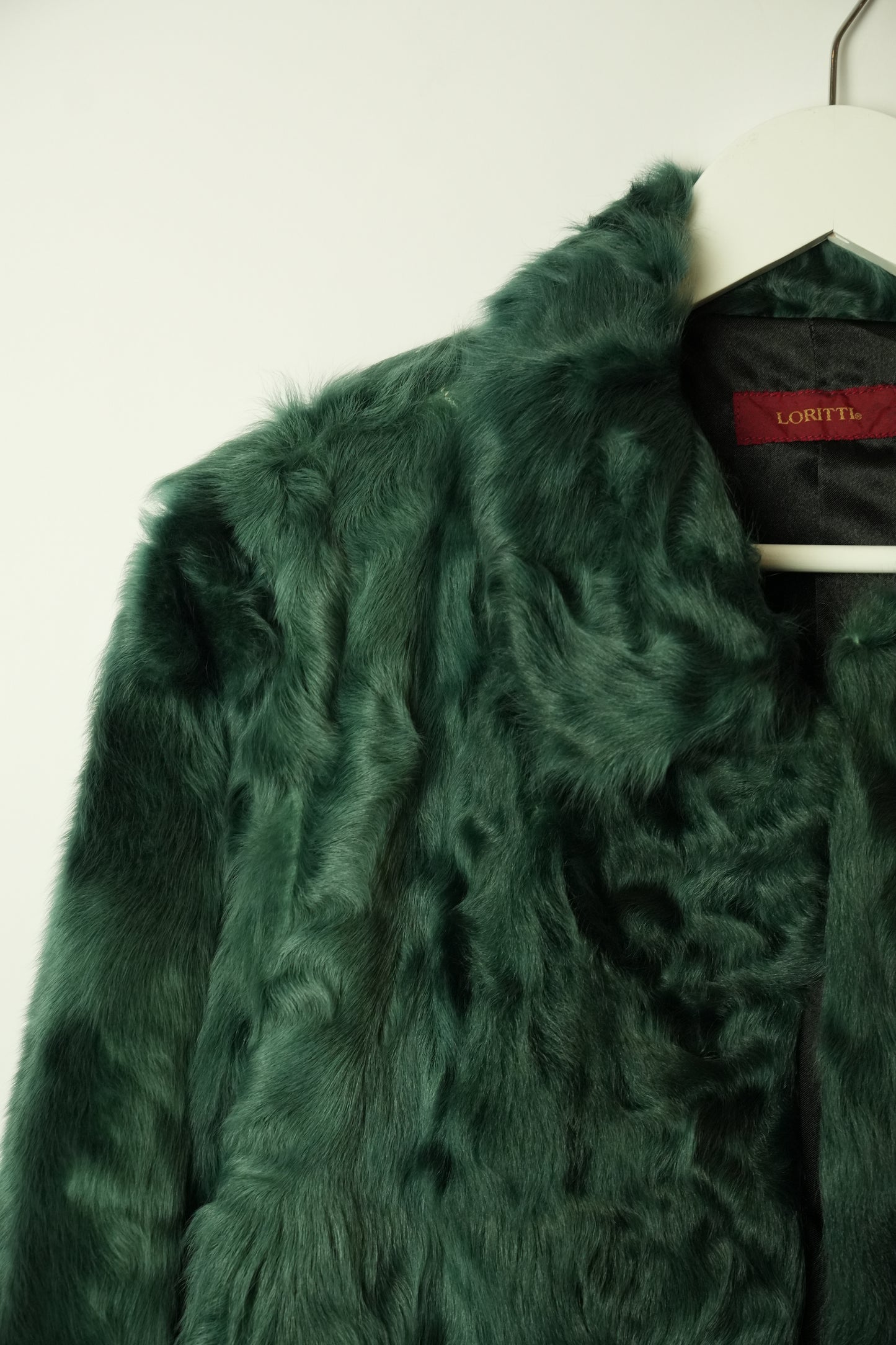 Loritti Green Lamb Leather Fur Jacket