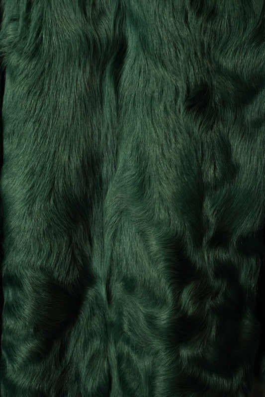 Loritti Green Lamb Leather Fur Jacket