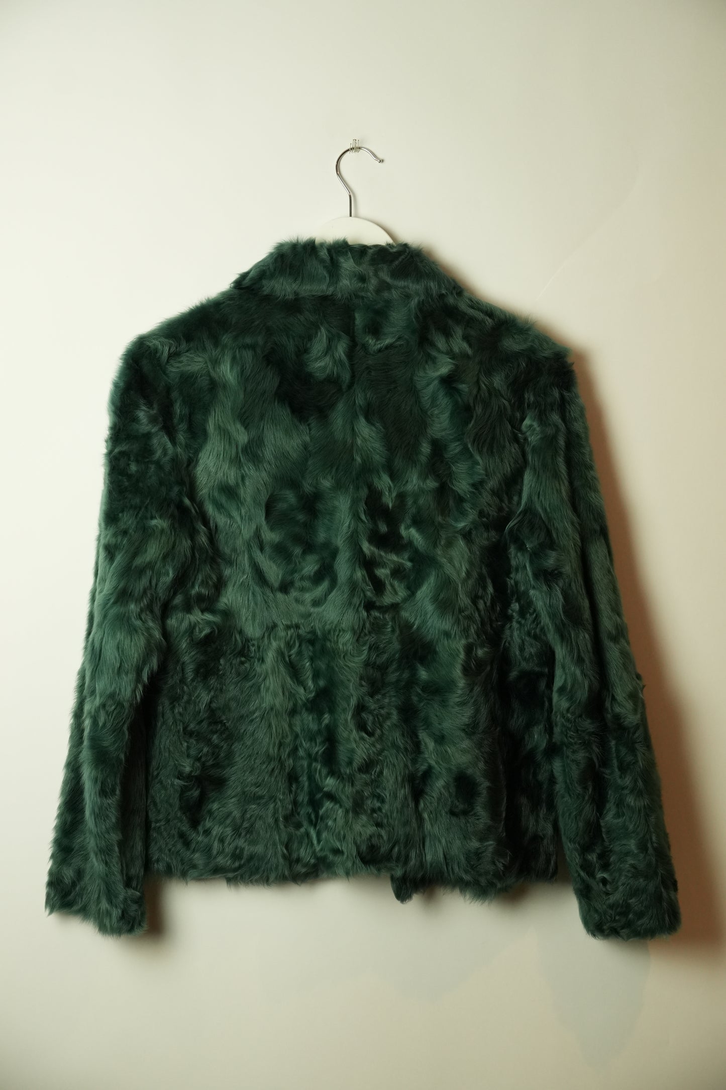 Loritti Green Lamb Leather Fur Jacket