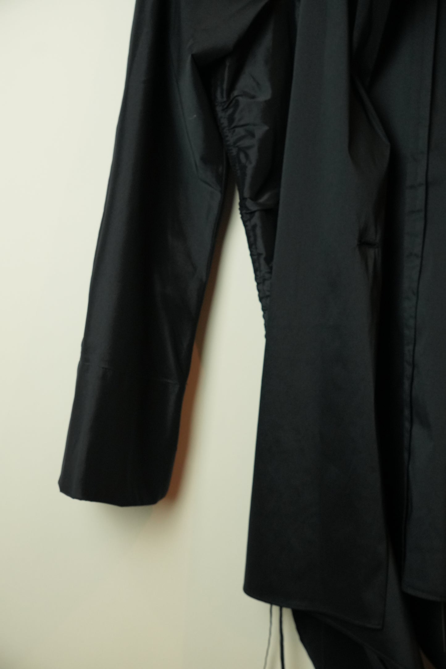Hiroko Koshino Navy Assymetrical Silk Ruched Bow Side Blazer