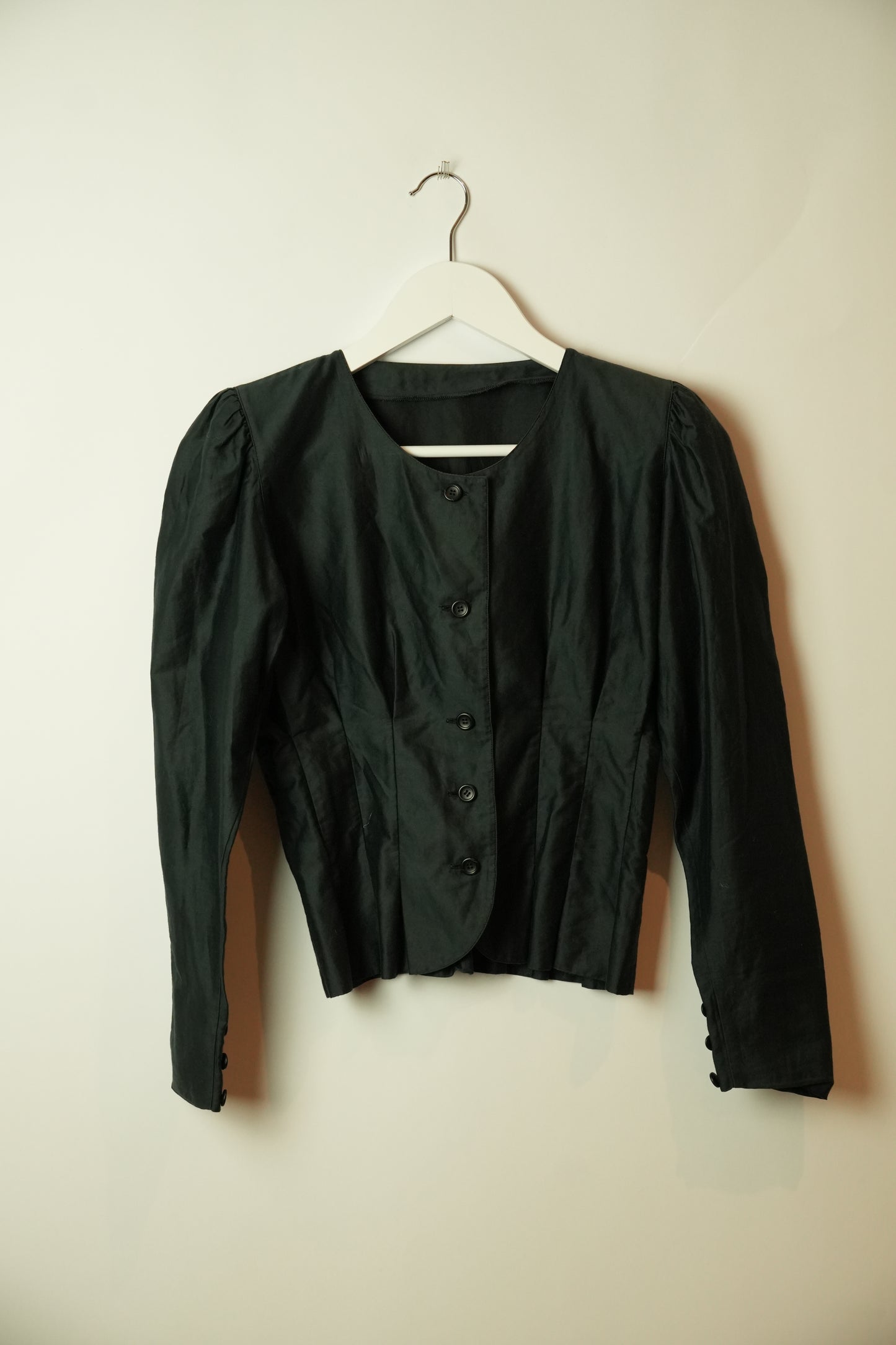 Christian Dior Scoop Neck Button Down Corset Tailor LS Blouse