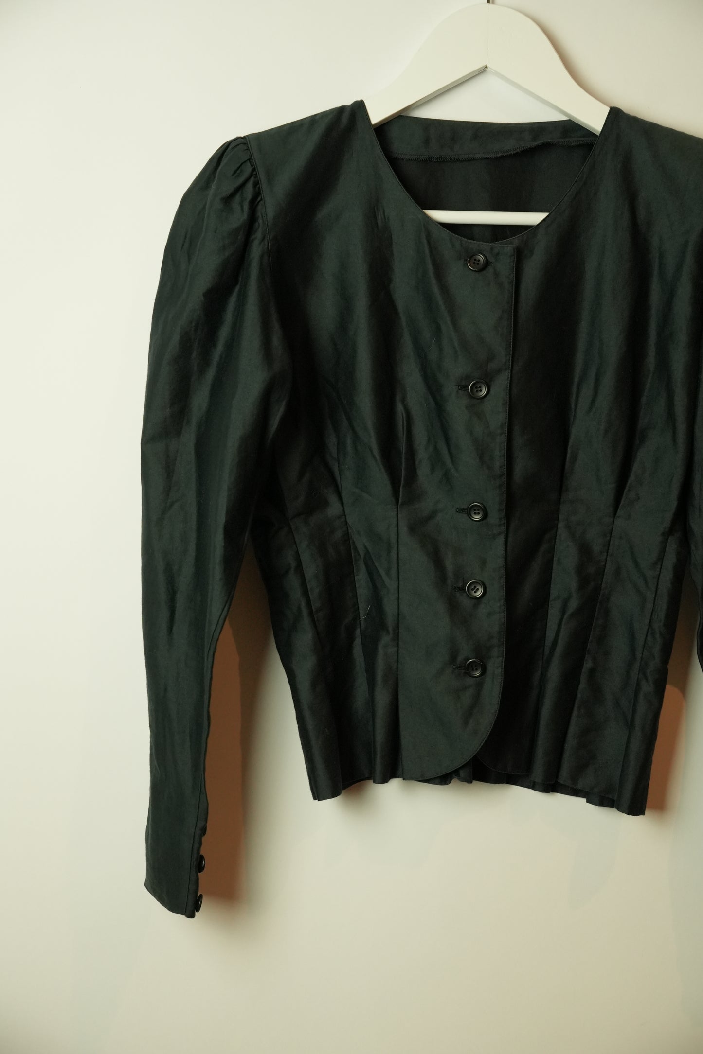 Christian Dior Scoop Neck Button Down Corset Tailor LS Blouse