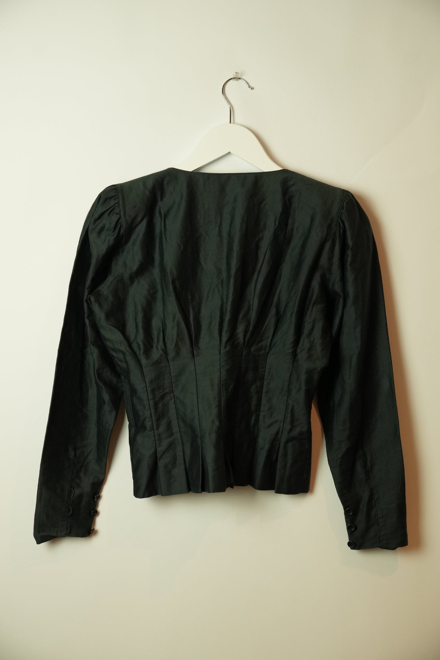 Christian Dior Scoop Neck Button Down Corset Tailor LS Blouse