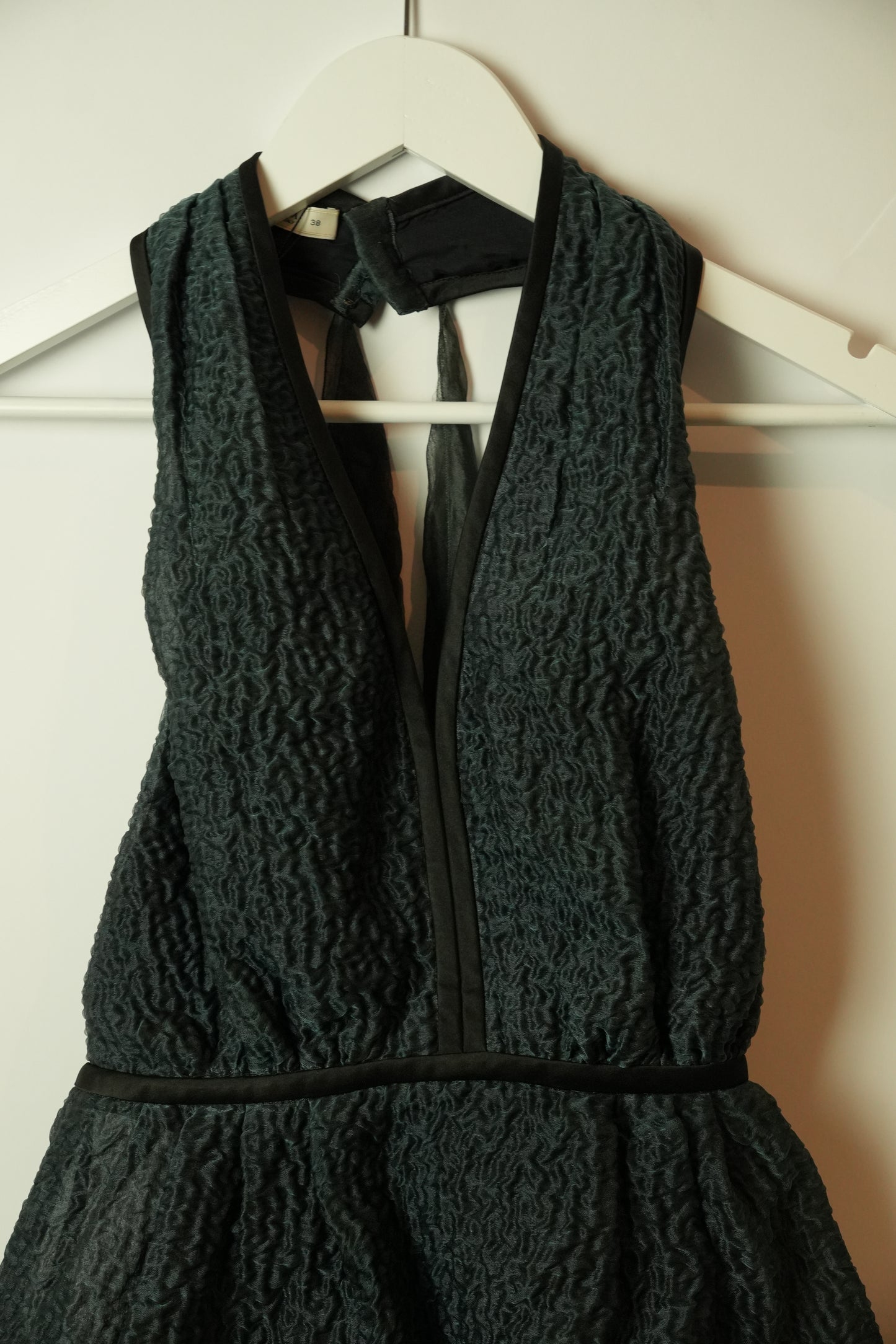 Prada Silk Halterneck Tie Babydoll Peplum Top SS2010