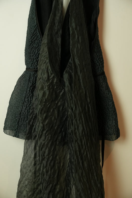Prada Silk Halterneck Tie Babydoll Peplum Top SS2010