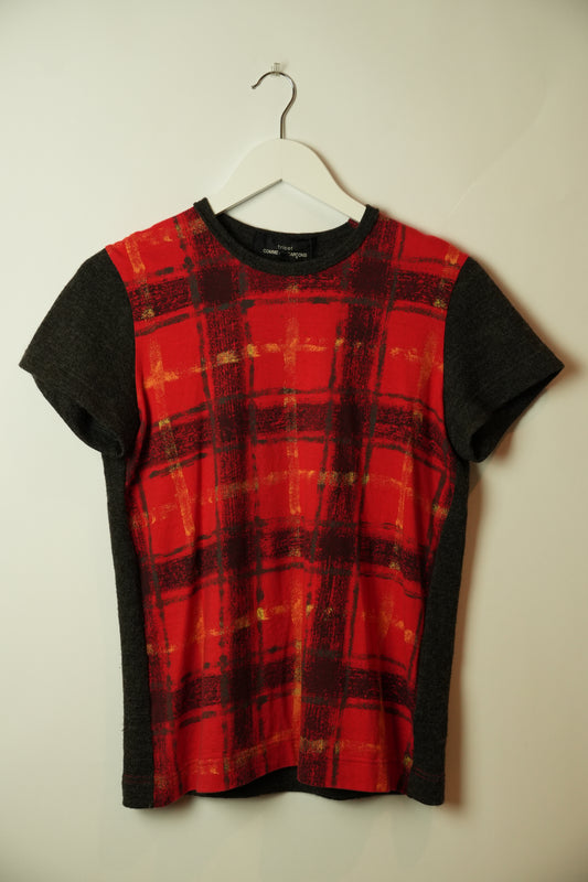 Tricot Comme Des Garcons Knit Tee w Red Check Sketch AD2011