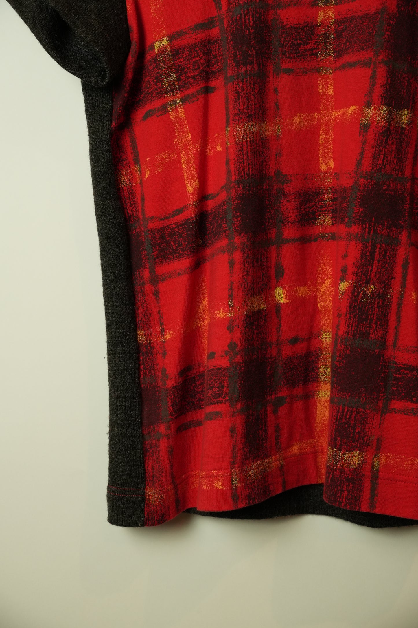 Tricot Comme Des Garcons Knit Tee w Red Check Sketch AD2011