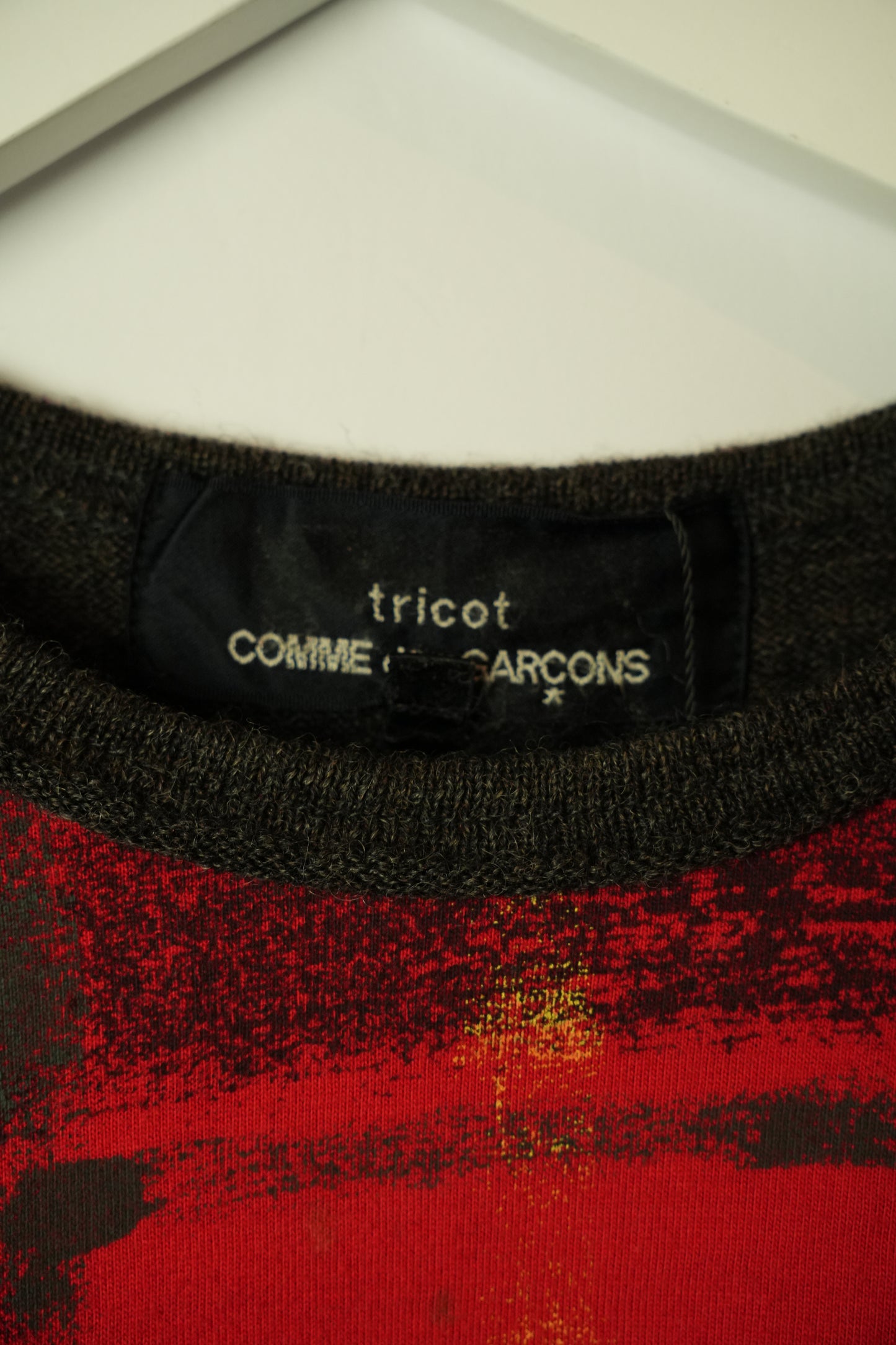 Tricot Comme Des Garcons Knit Tee w Red Check Sketch AD2011