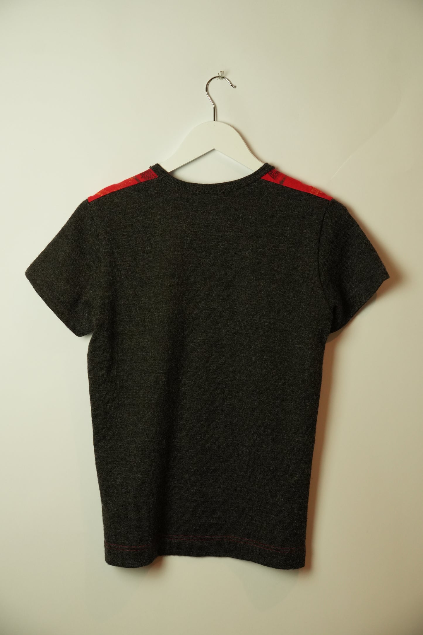 Tricot Comme Des Garcons Knit Tee w Red Check Sketch AD2011