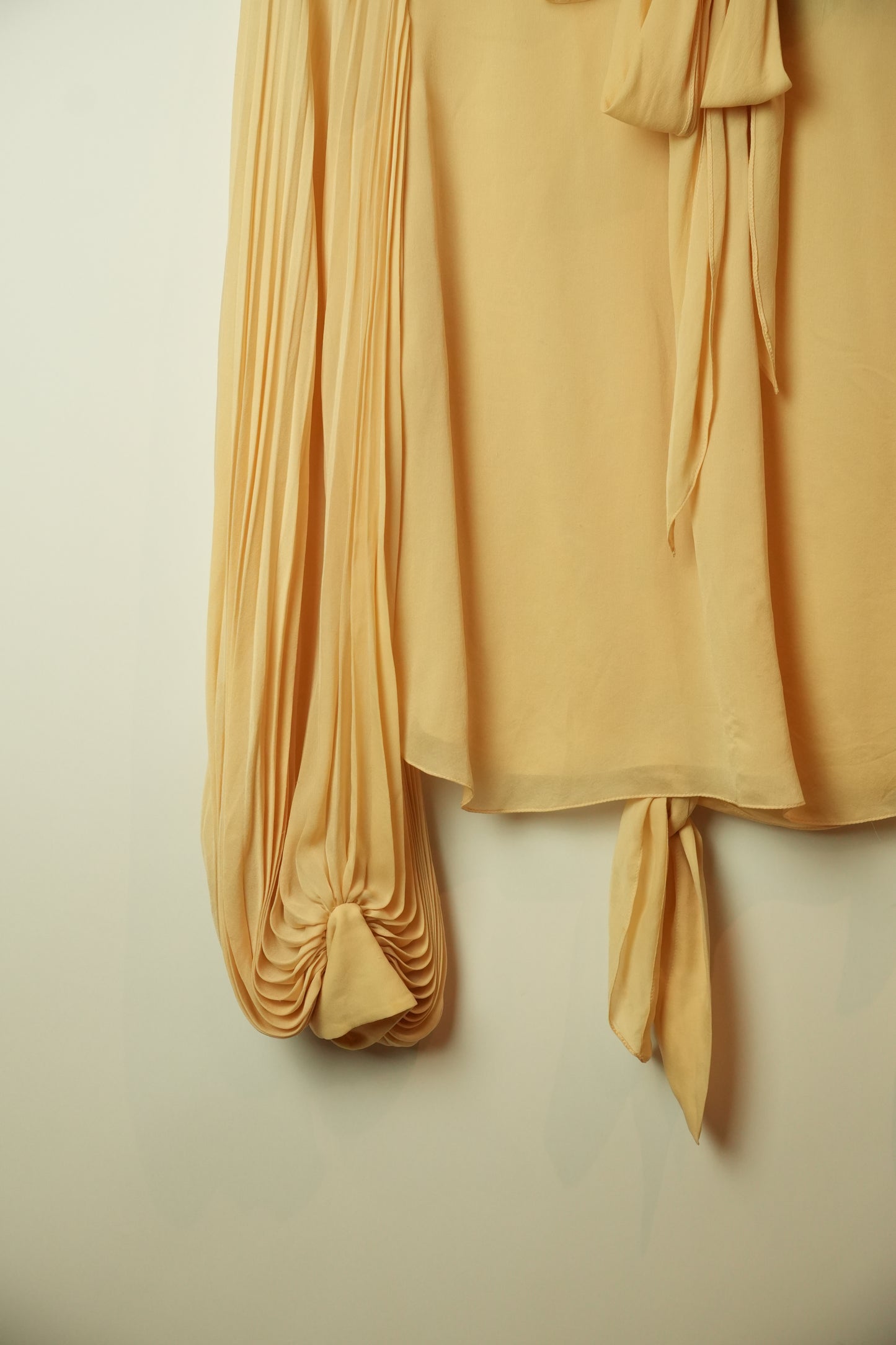Chloe Silk Pleated Balloon Sleeve Blouse