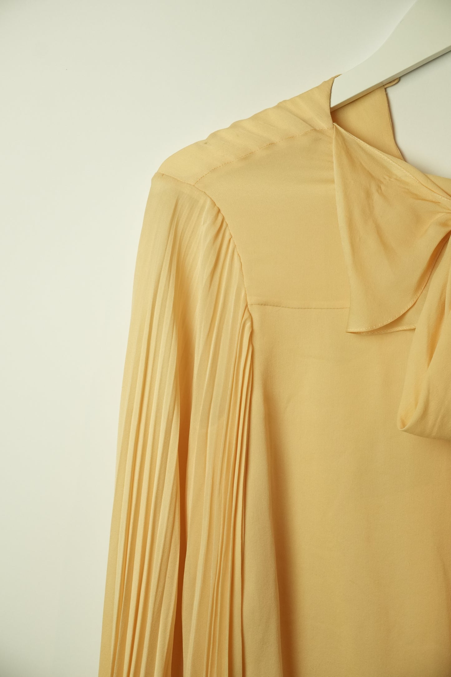 Chloe Silk Pleated Balloon Sleeve Blouse