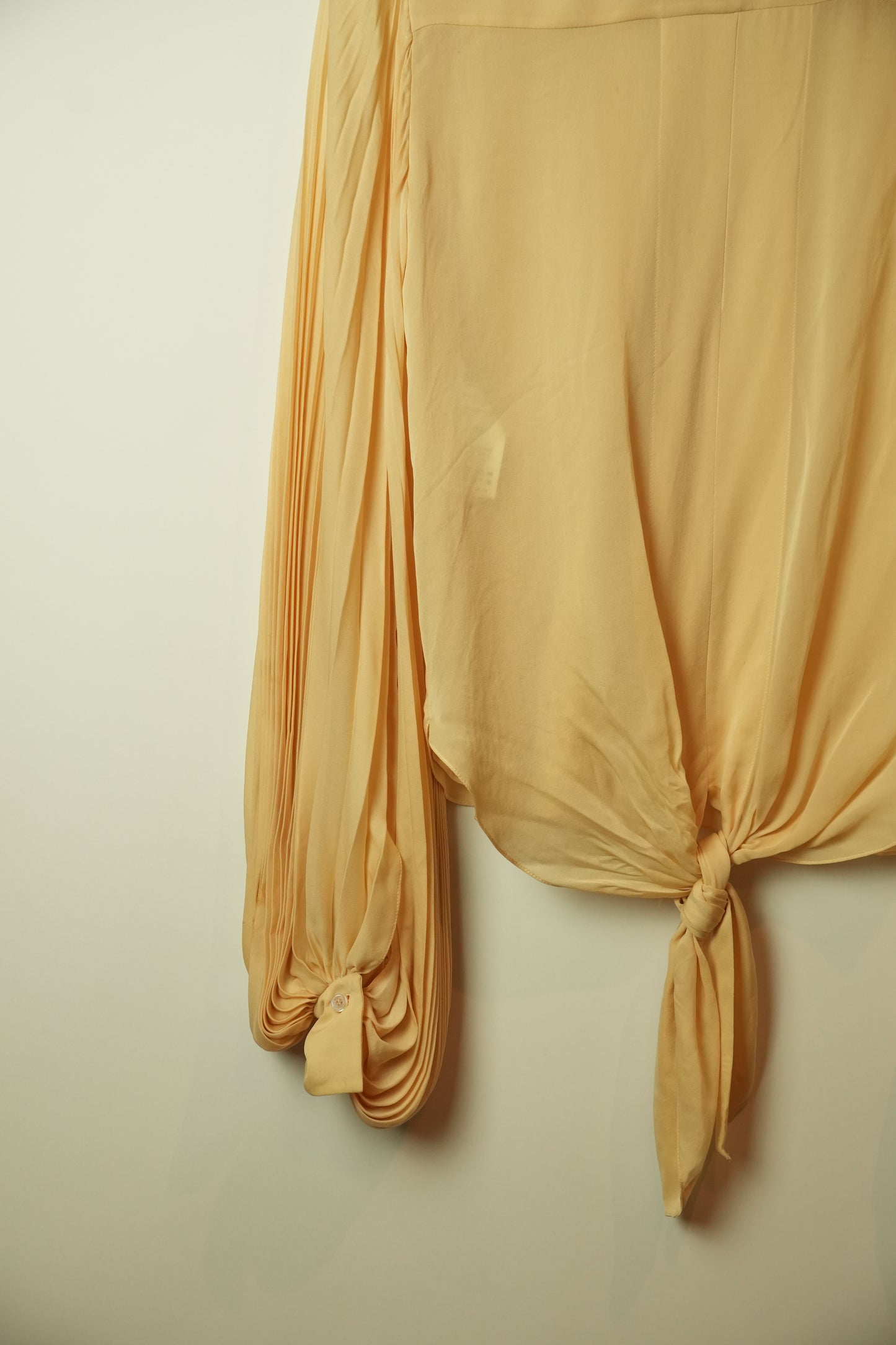Chloe Silk Pleated Balloon Sleeve Blouse