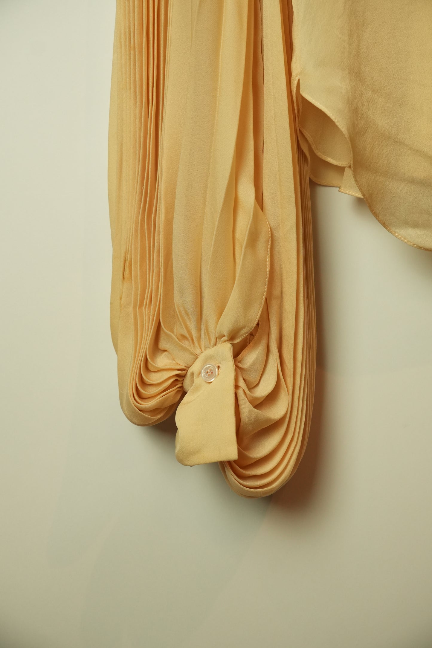 Chloe Silk Pleated Balloon Sleeve Blouse
