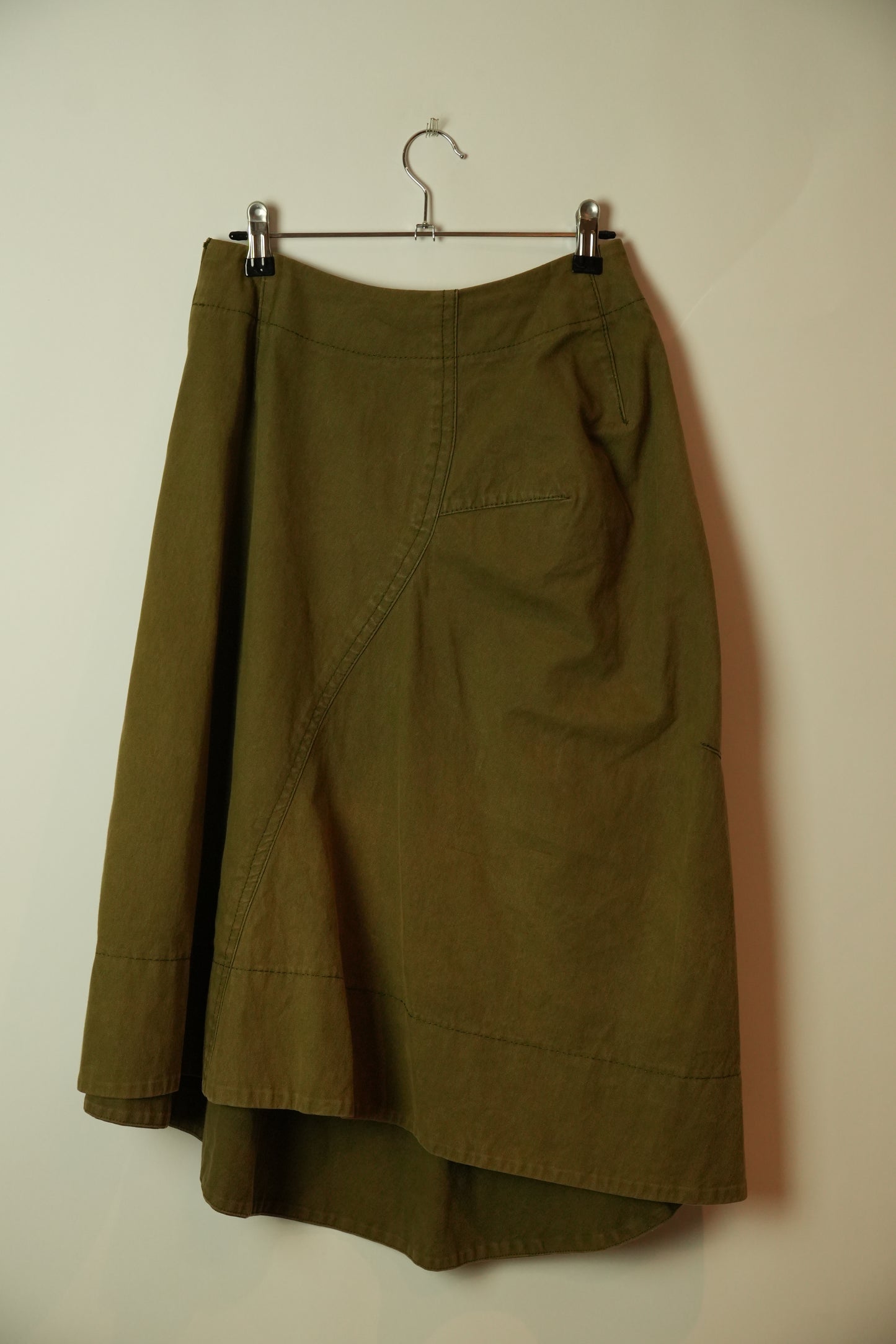 Comme Des Garcons Khaki Cotton Bubble Skirt