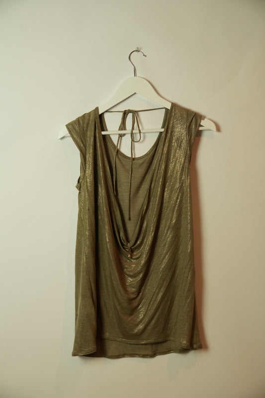 Vivienne Tam Metallic Tee w Low Back