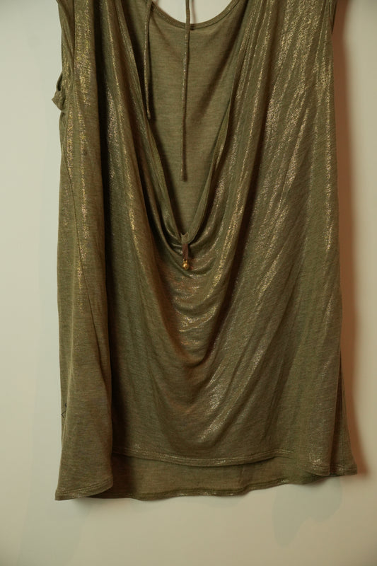 Vivienne Tam Metallic Tee w Low Back