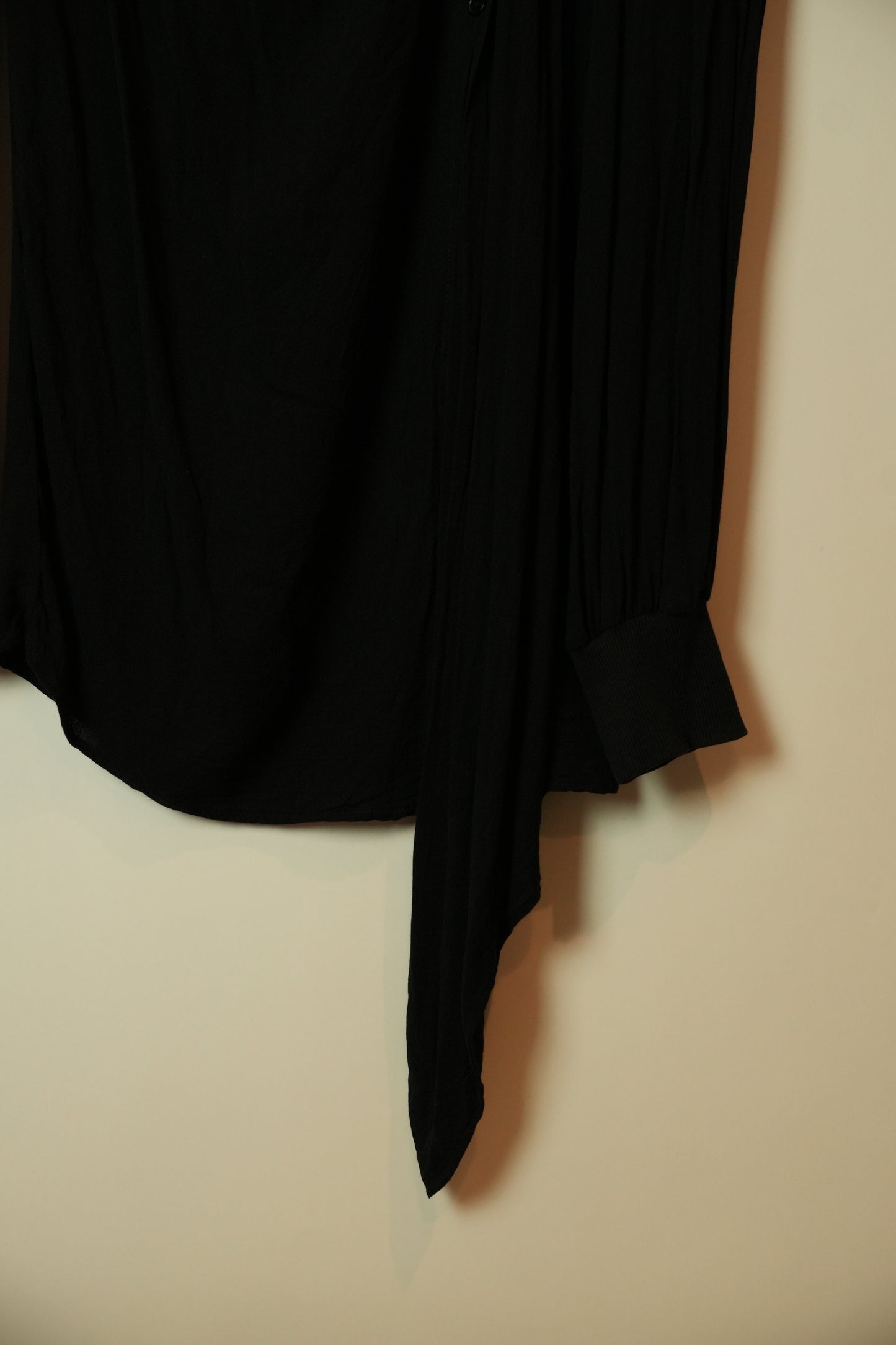 Cop Copine Black Assymetrical Button Down Blouse