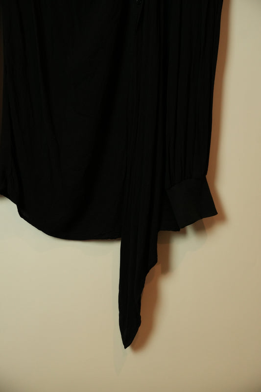 Cop Copine Black Assymetrical Button Down Blouse