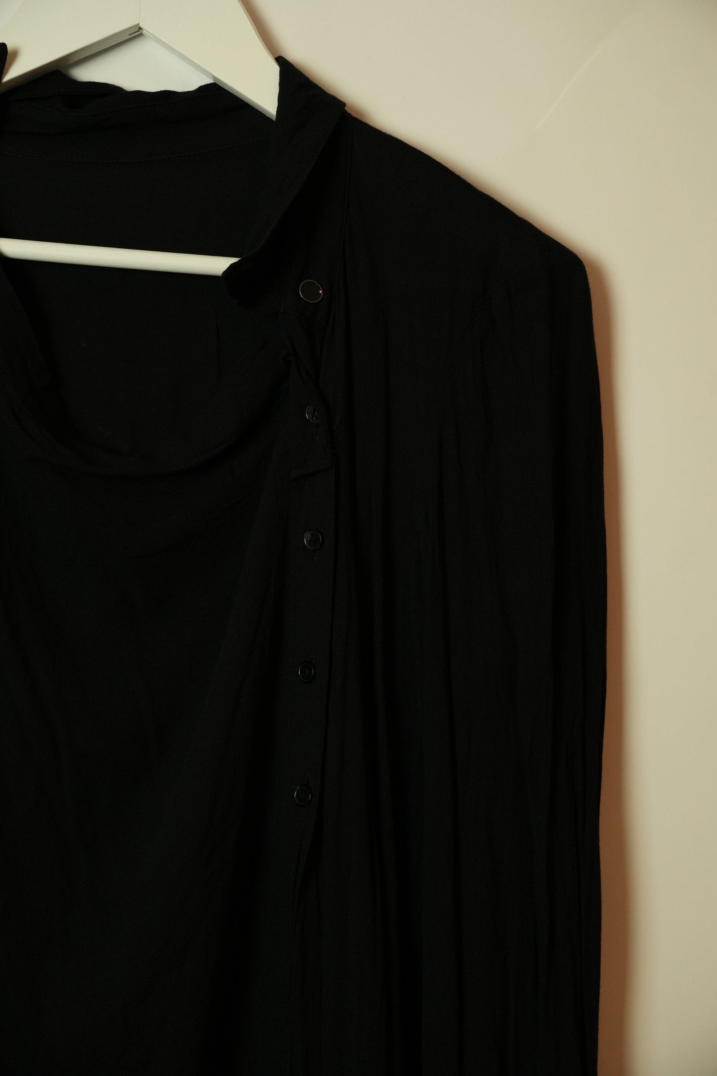 Cop Copine Black Assymetrical Button Down Blouse