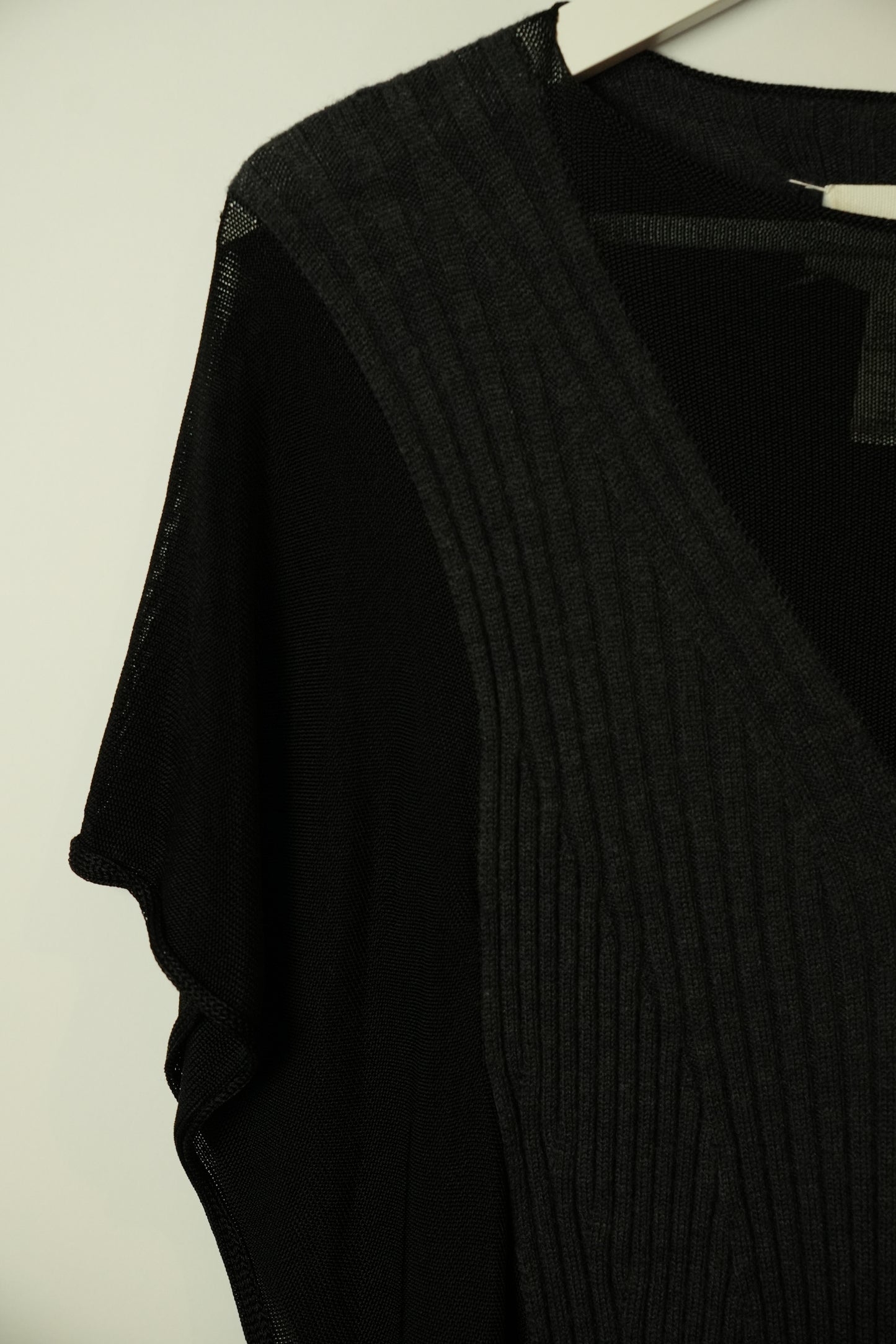Maison Martin Margiela Black SS Top w Grey V Neck Knit