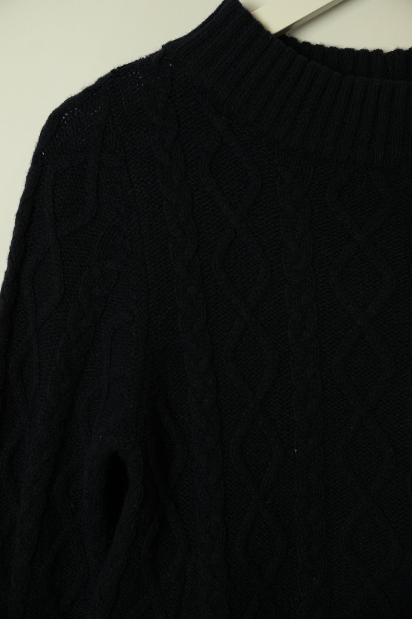 Sacai Cable knit Navy Peplum Wavy Sweater
