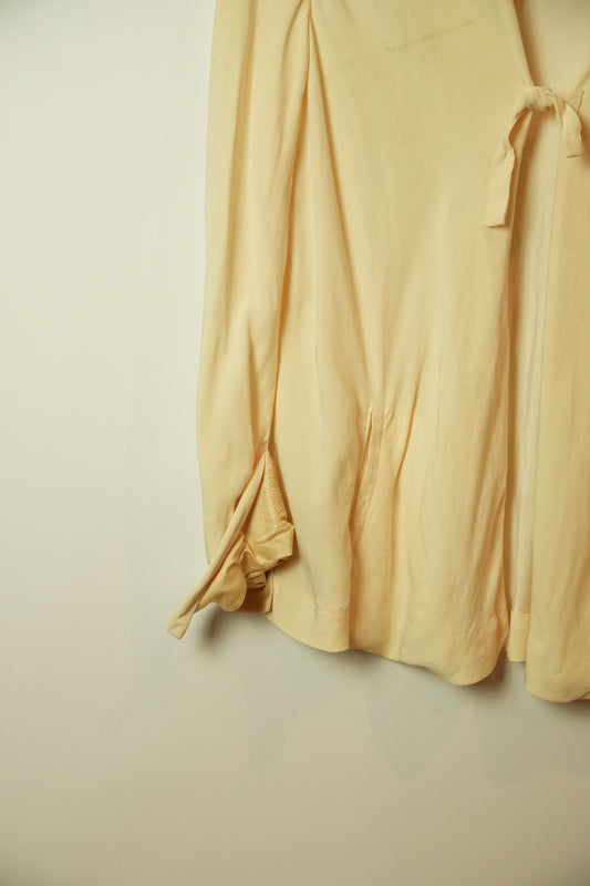 Y's Silk Tie LS Shirt w Mandarin Sleeve
