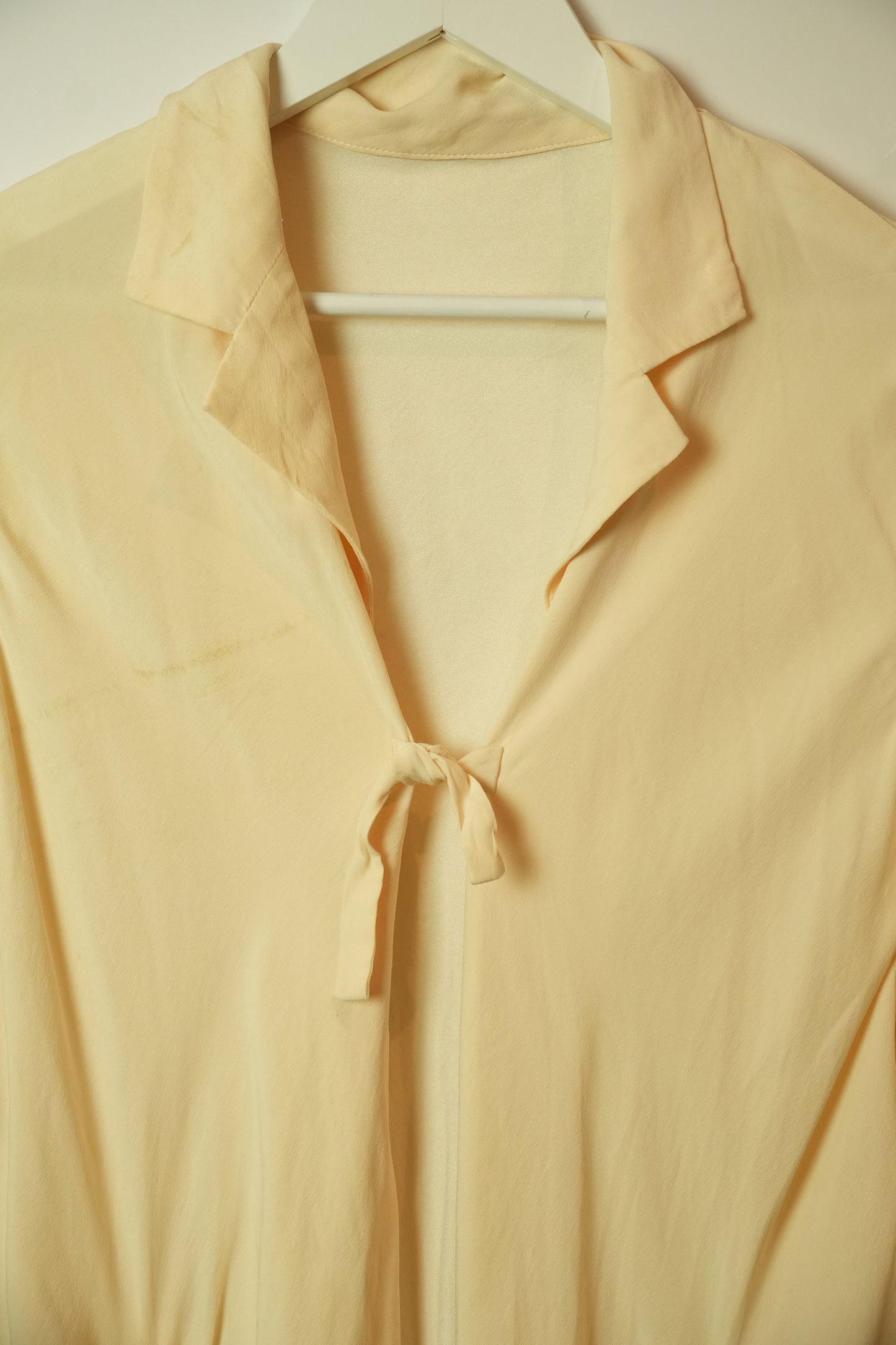 Y's Silk Tie LS Shirt w Mandarin Sleeve