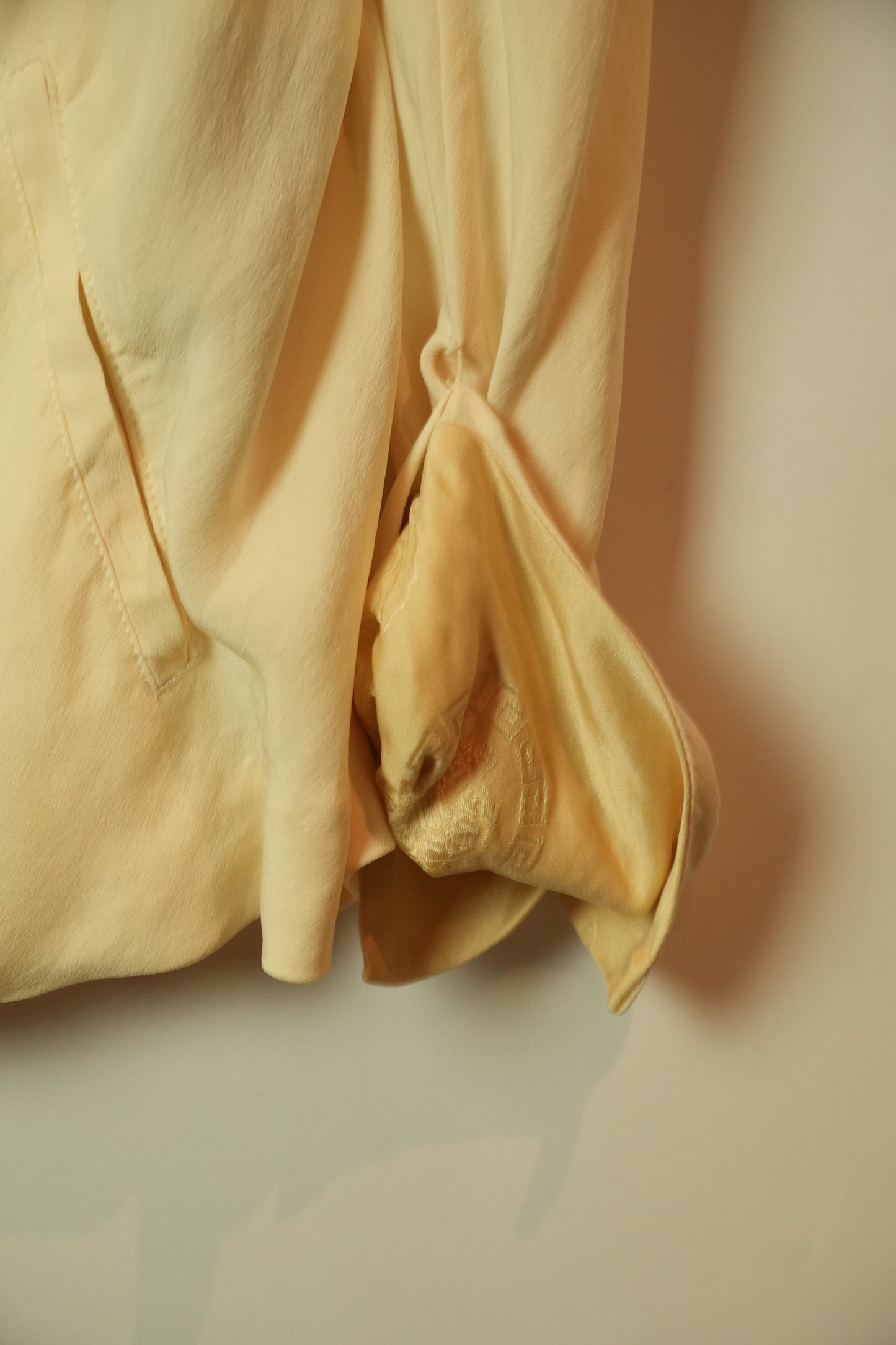 Y's Silk Tie LS Shirt w Mandarin Sleeve