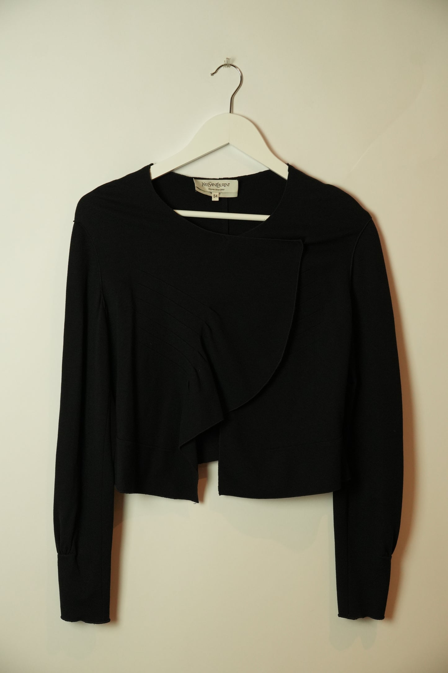Yves Saint Laurent Assymetrical Black Cardigan