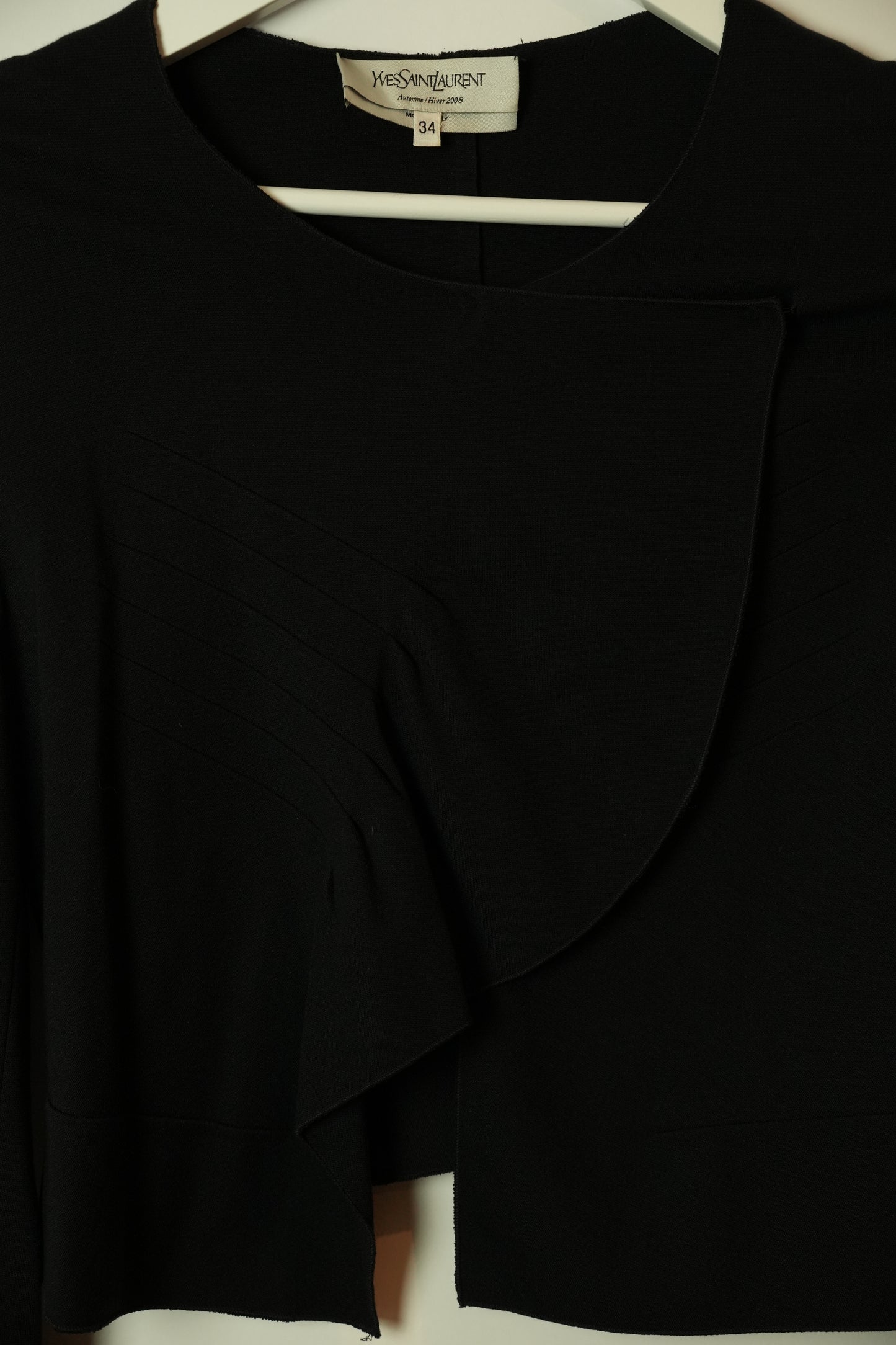 Yves Saint Laurent Assymetrical Black Cardigan
