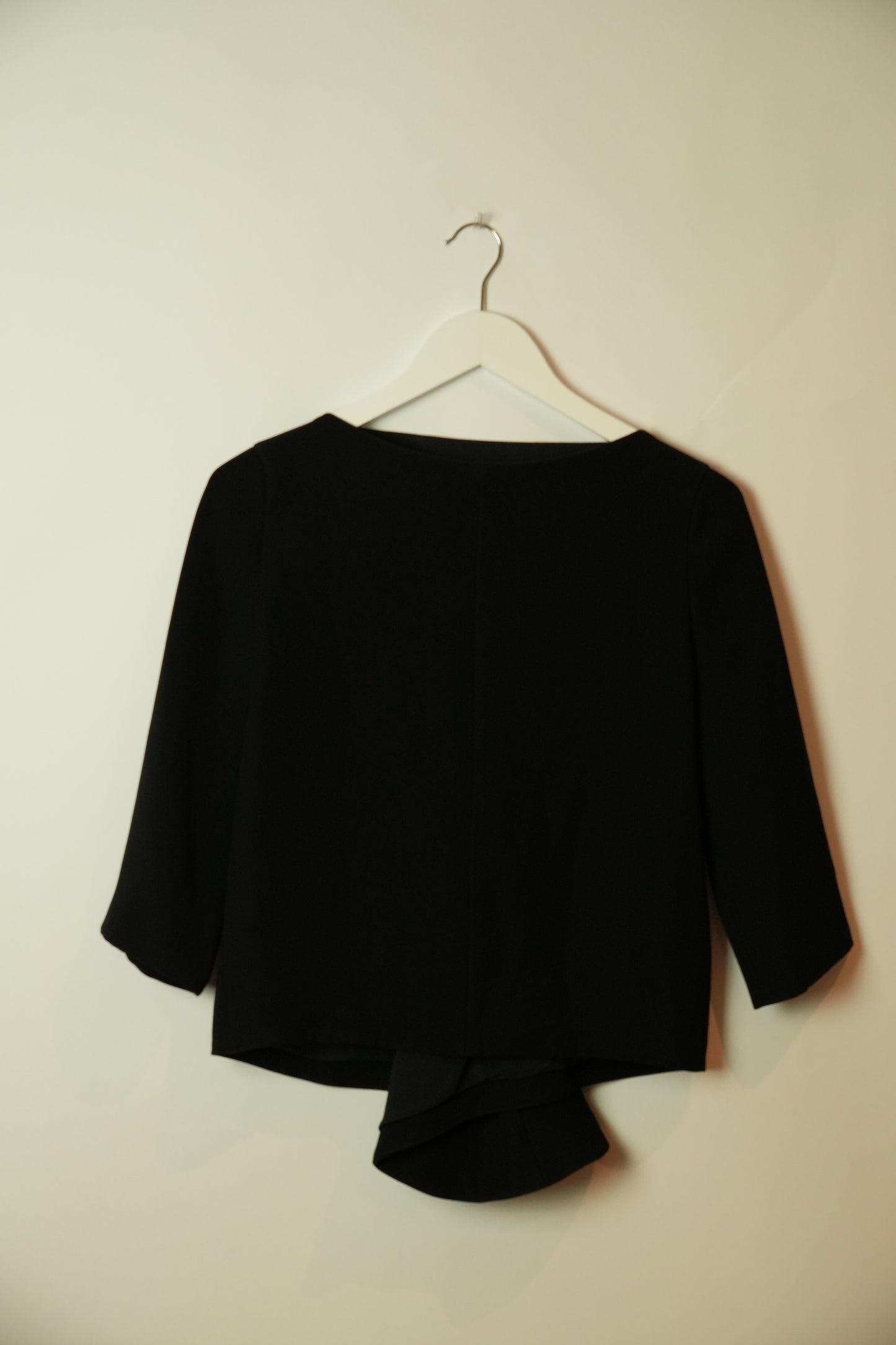 Balenciaga Black Boat Neck 3/4 sleeve w Tail blouse