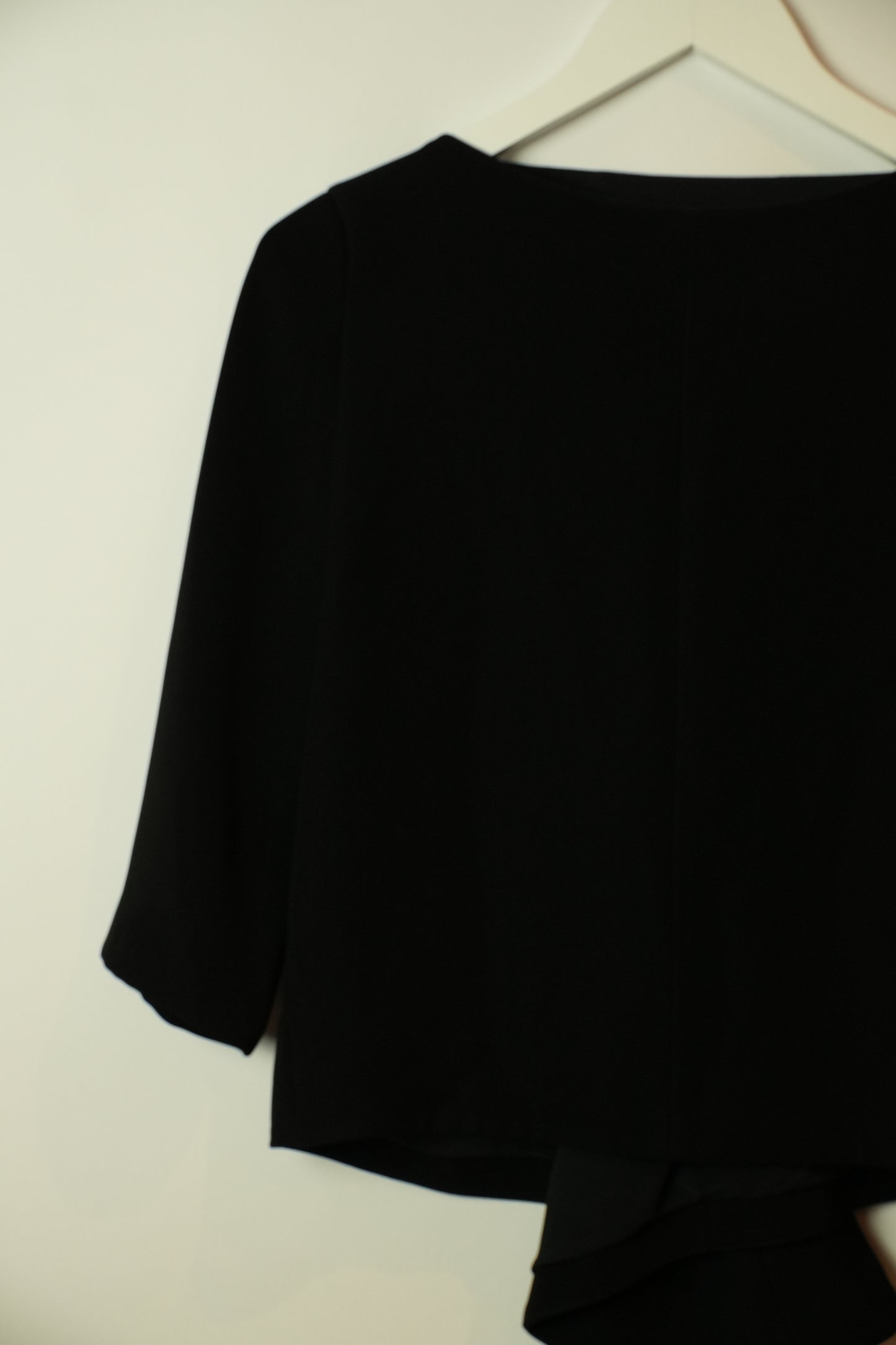 Balenciaga Black Boat Neck 3/4 sleeve w Tail blouse