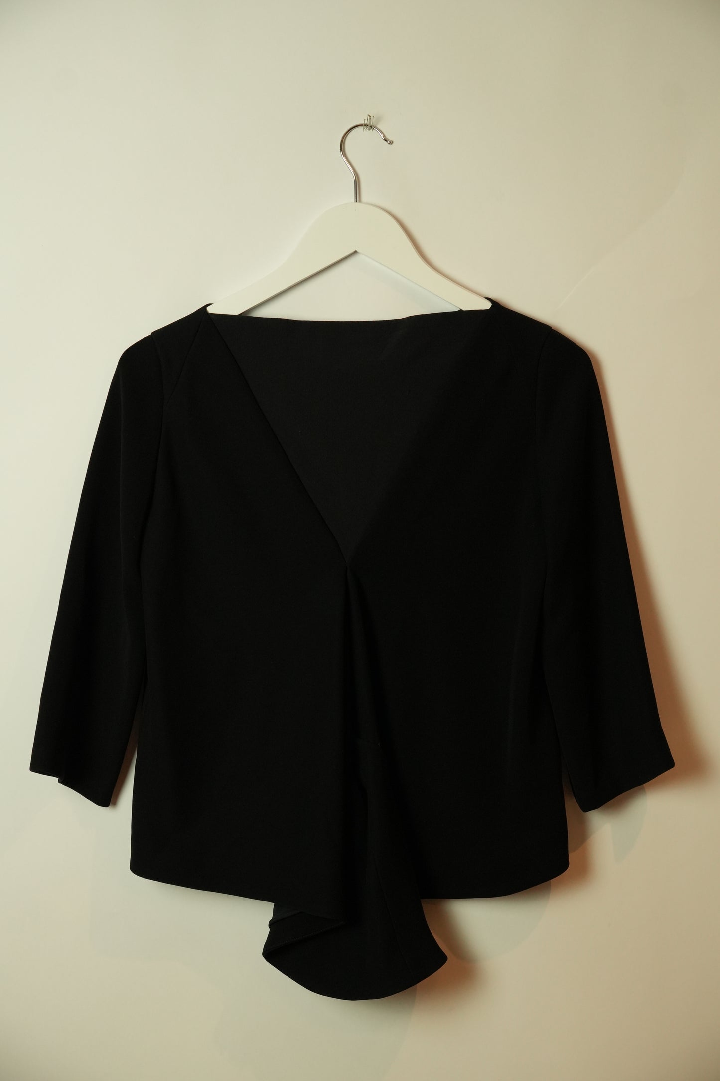Balenciaga Black Boat Neck 3/4 sleeve w Tail blouse